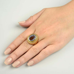 Late 19th Century Gold Agate Seal Signet Ring