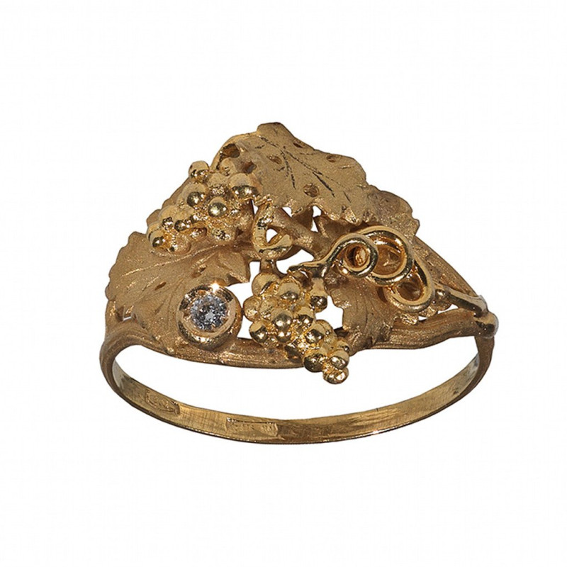 Diamond and Gold Archaeological Style Ring