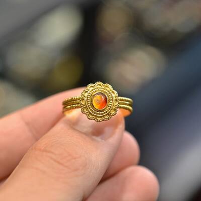 Late 19th Century Yellow Gold And Agate Archaeological-Style Ring #bernardo