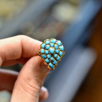 18th Century Turquoise Gold Fede Ring #bernardo