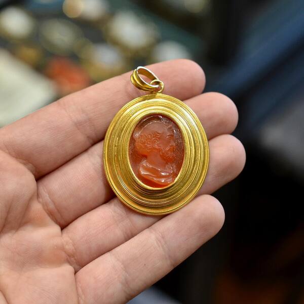 Antique Gold and Cameo Bishop’s Pendant Dated 1842 #bernardo