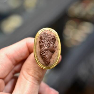 18th Century Agate Cameo of a Gryllus Ring #bernardoantichita