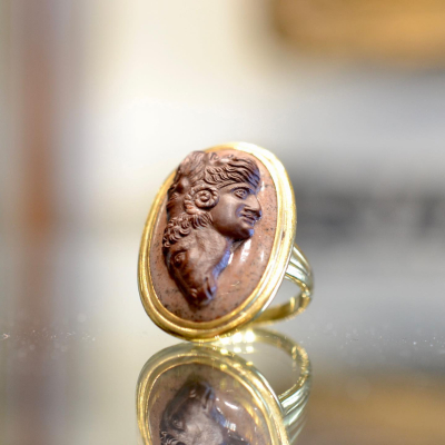 18th Century Gryllus Agate Cameo Ring #bernardoantichita